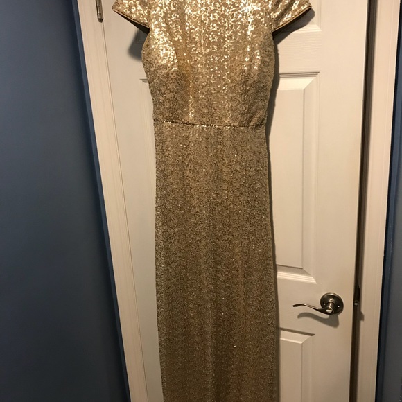 Bill Levkoff Gold sequin dress - size 6 - Picture 2 of 3